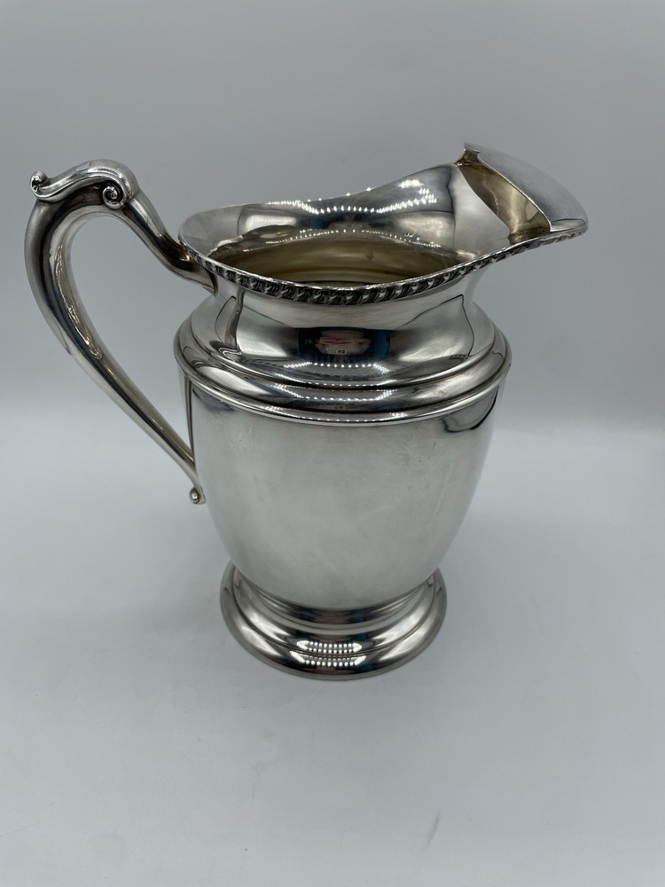 Crescent Silver Plated Designer Tableware Handle Water Pitcher Vintage Bs306