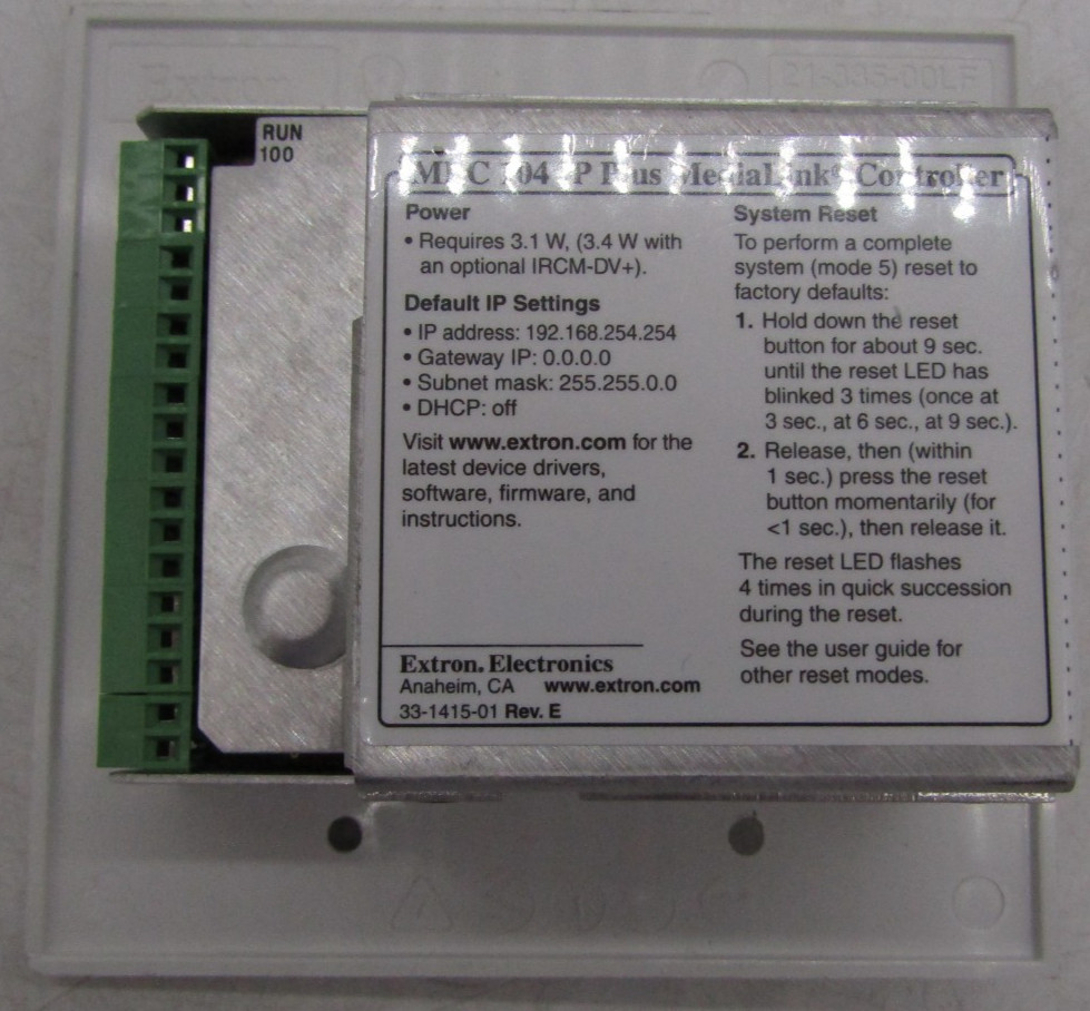 Extron Electronics MLC 104 IP Plus MediaLink Button Controller