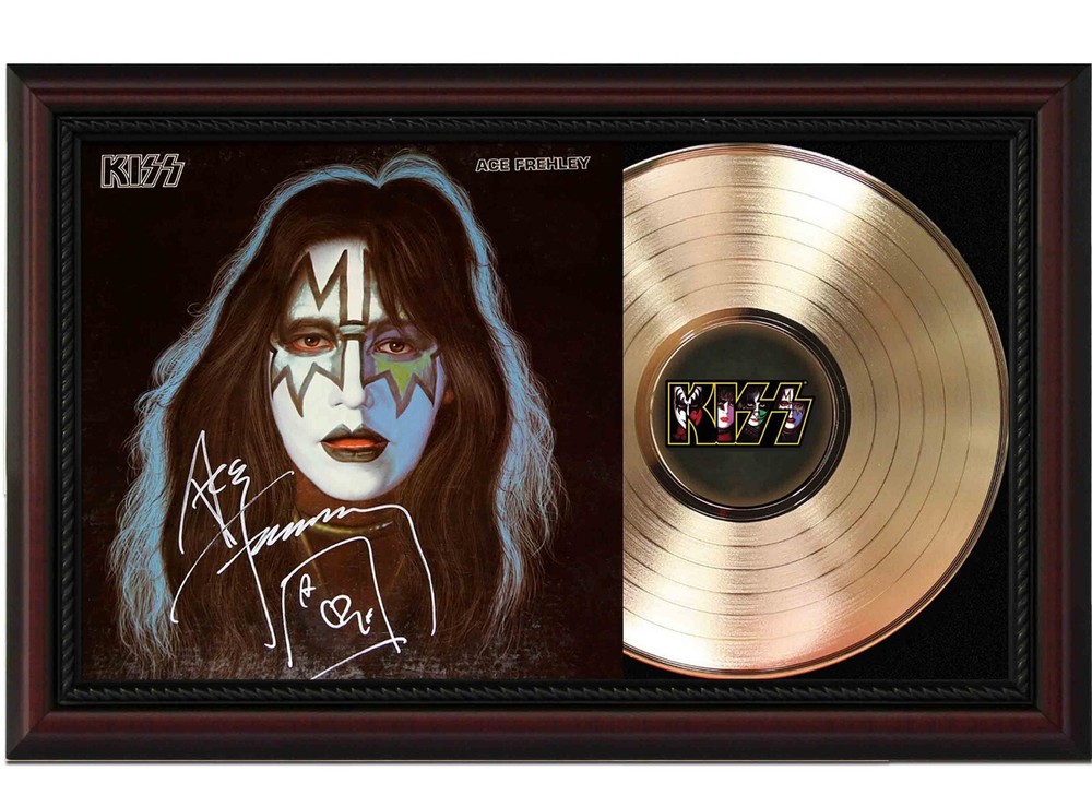 Ace Frehley Cherry wood Reproduction Signature Record Display