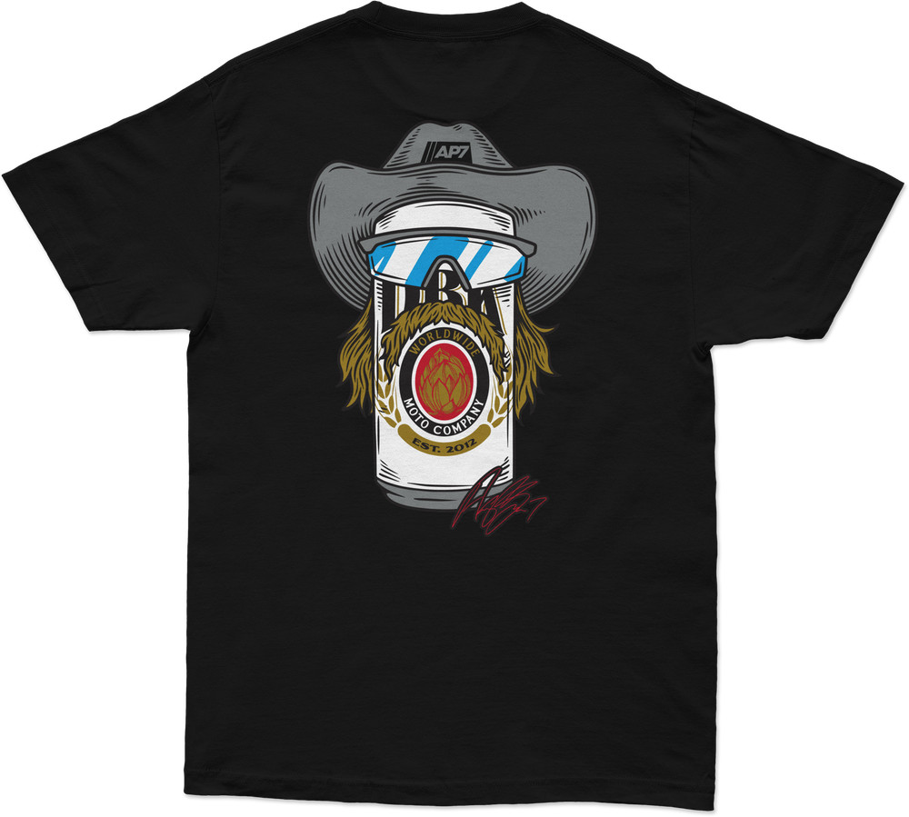Stache Mullet Moto Tee Black Xl