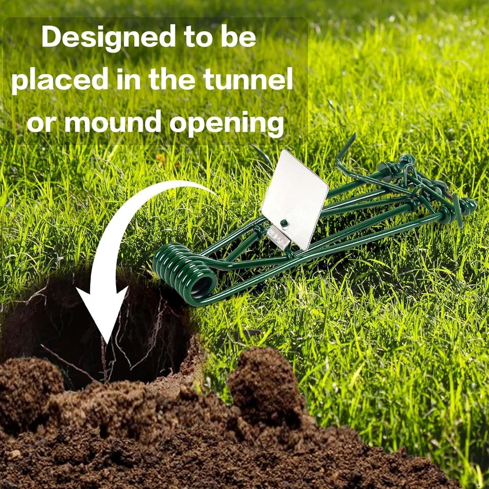 10 Pack Gopher Traps - Reusable Metal Gopher Trap, Easy Set Weather Proof Mole V
