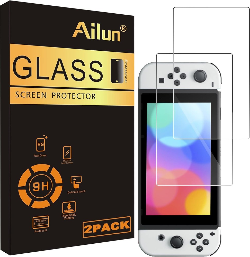4-Pack Tempered Glass Screen Protector for Nintendo Switch OLED 2021 w/ Alignmen