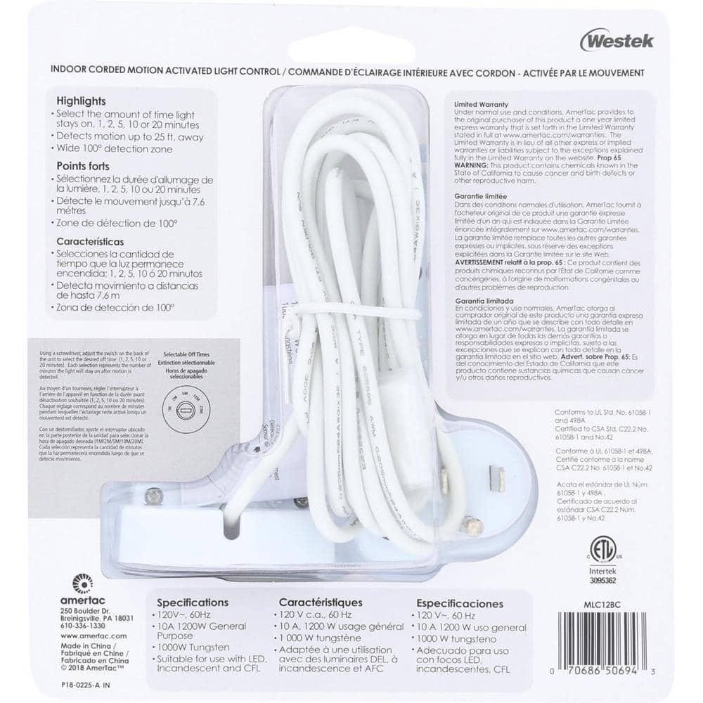 Indoor Plug-In Motion Activated Light Control