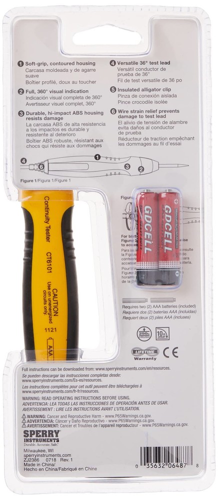 Gardner Bender Sperry Instruments No Voltage Range (Single Unit), Yellow