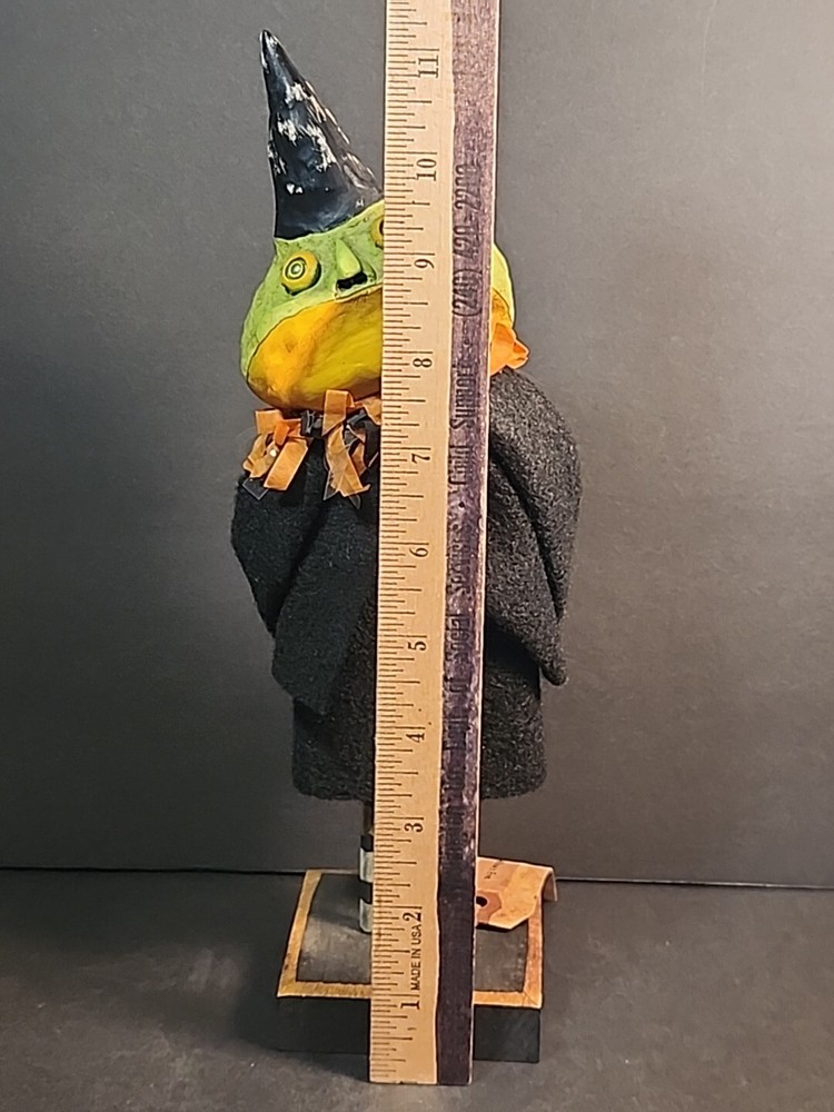 Halloween Frog Toad Witch Spider Primitive Folk Art Signed Dianne Waldron