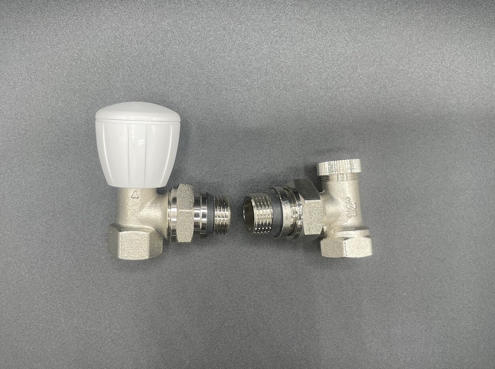 1/2" Angle Thermostatic Radiator Valve Set