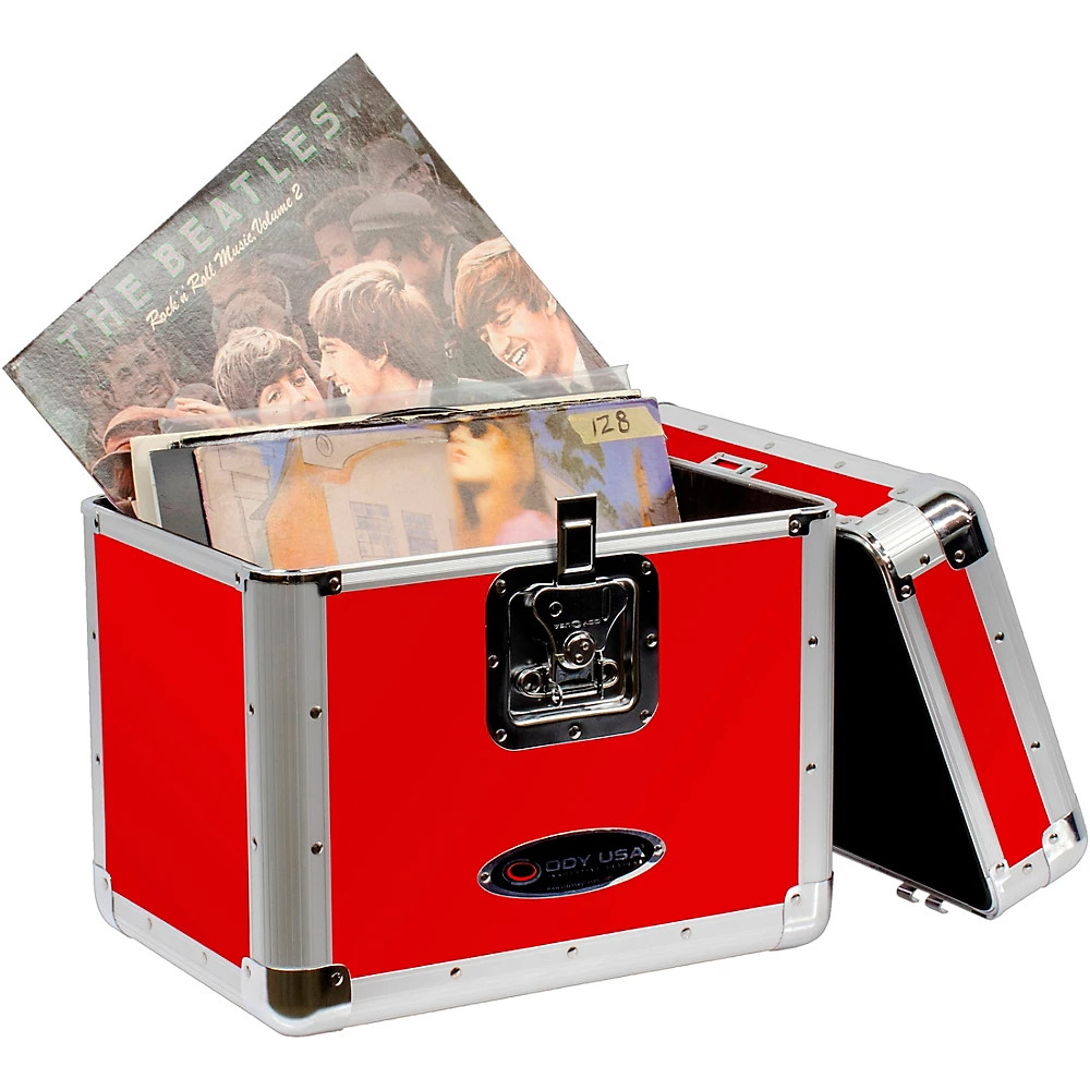 Odyssey KLP2RED Stackable 12" LP Vinyl Record Case, Red
