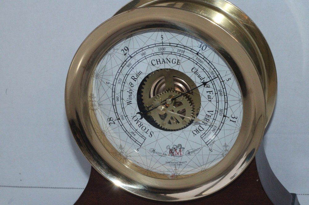 Solid Brass Wall Mount Ship Barometer