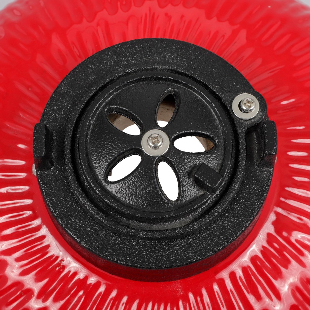 13in Round Ceramic Charcoal Grill Orange