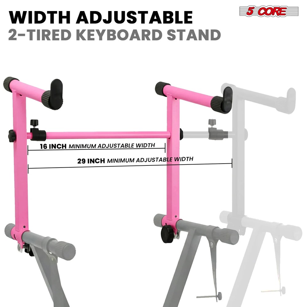 5 Core Keyboard Stand Adapter 2 Tier Adjustable Second Add On Extension