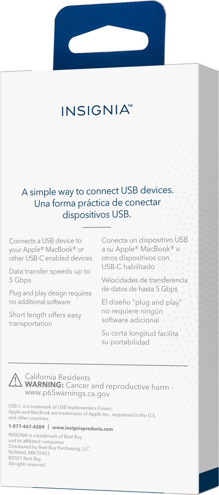 Insignia- USB-C to USB Adapter - Black