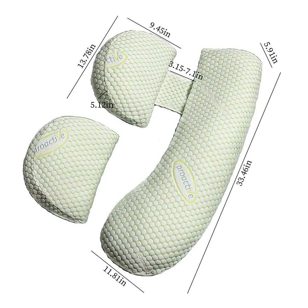 Pregnancy Support Pillow Adjustable & Detachable Support Back, Legs, Belly & Hip