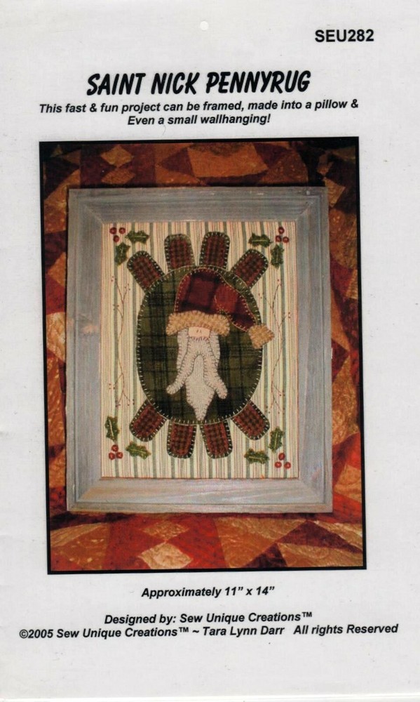 SAINT NICK PENNYRUG PATTERN= SEW UNIQUE CREATIONS