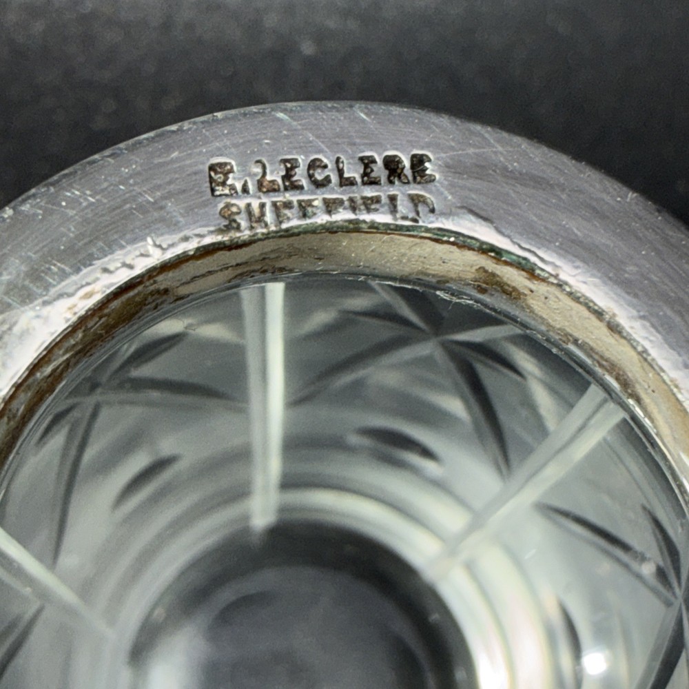 E. Leclere Sheffield Mustard Pot With Silverpated Lid
