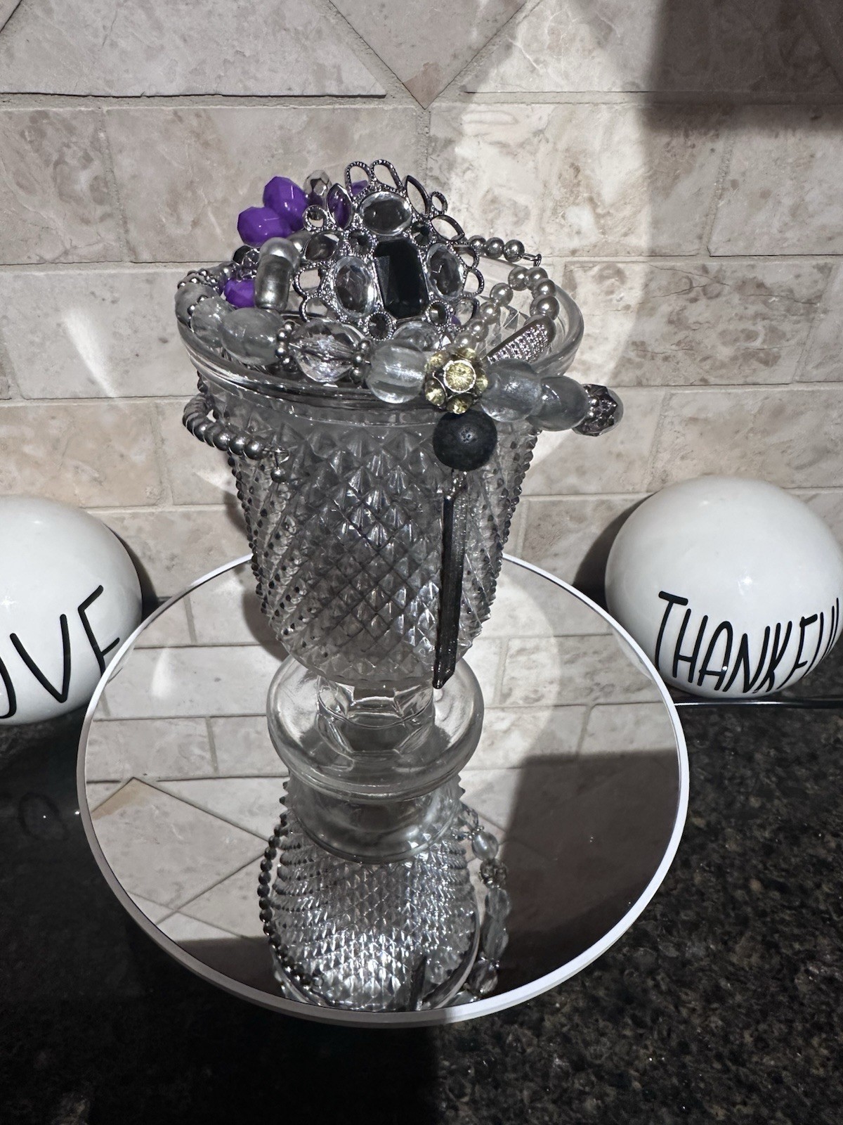 Mystery Jewelry Jar Over 20 Pieces Of Mixed Jewelry In A Frosted Glass Vase