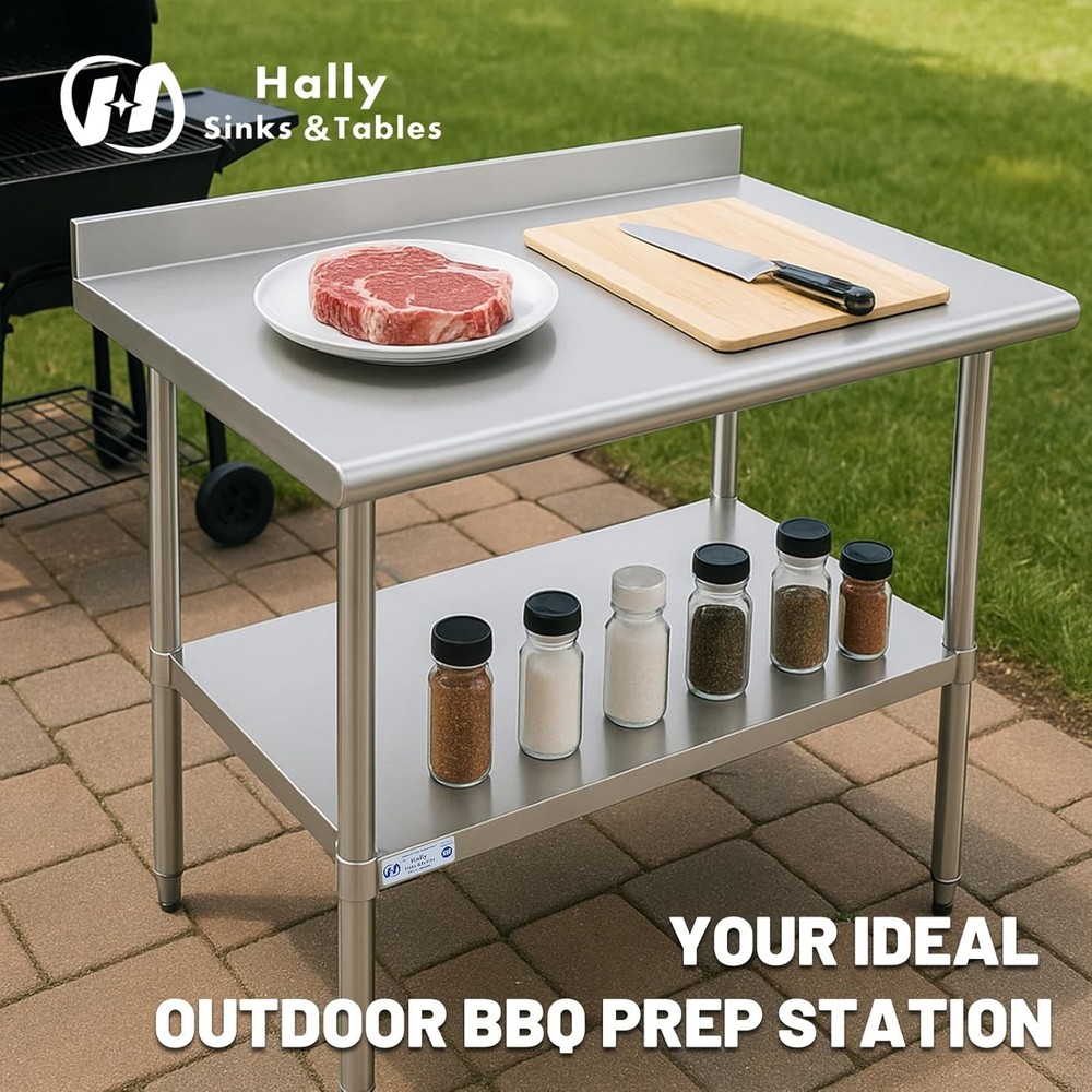 Durable Stainless Steel Table with Undershelf - Perfect for Restaurant Use