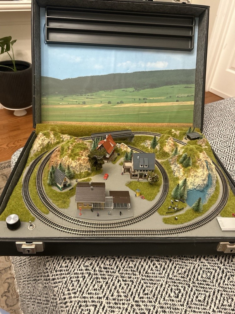 Vintage NOCH Model Railway Briefcase Layout – German Portable Train Layout.