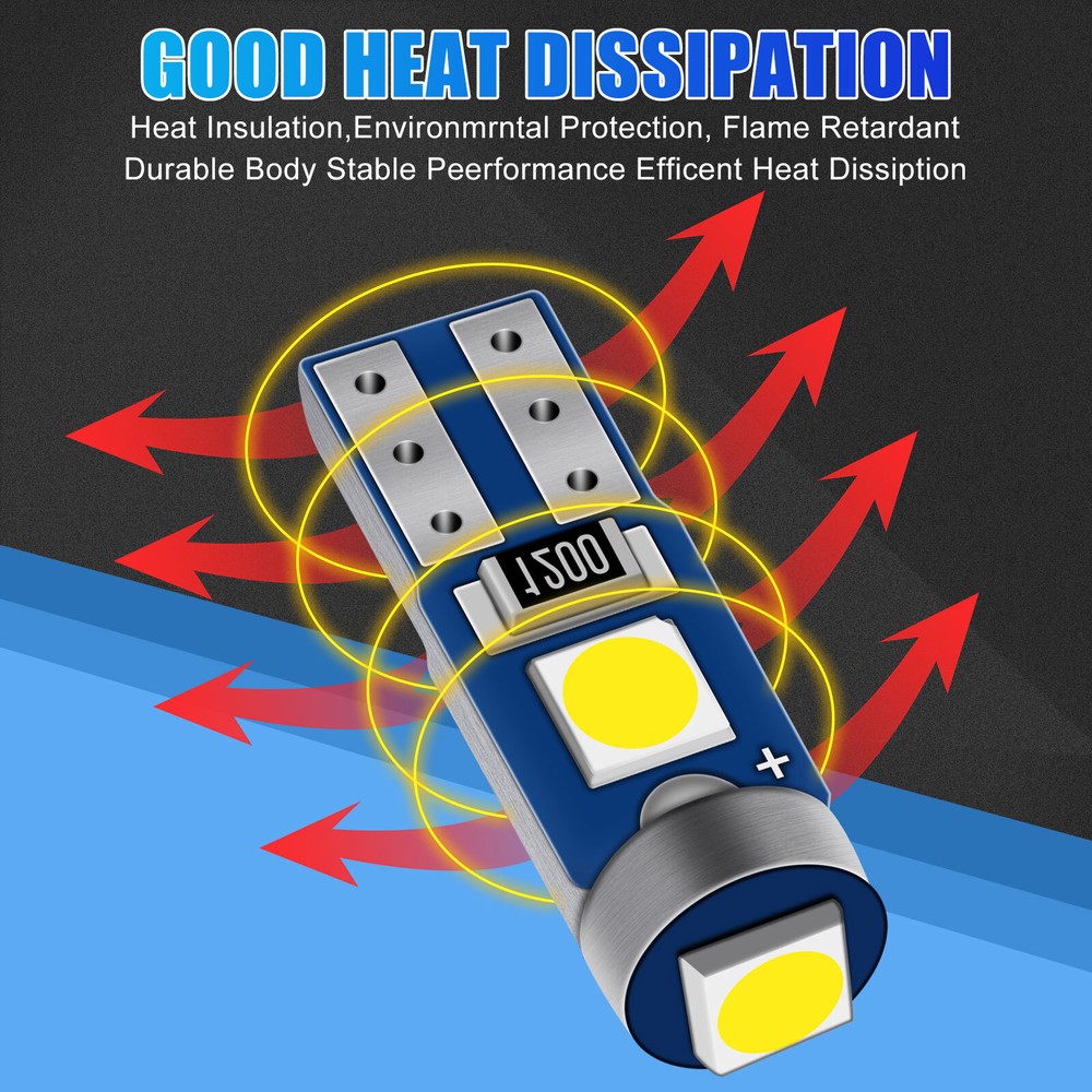 20x T5 74 17 37 3SMD LED Instrument Panel Dash Gauge Light Bulbs w/ Socket White