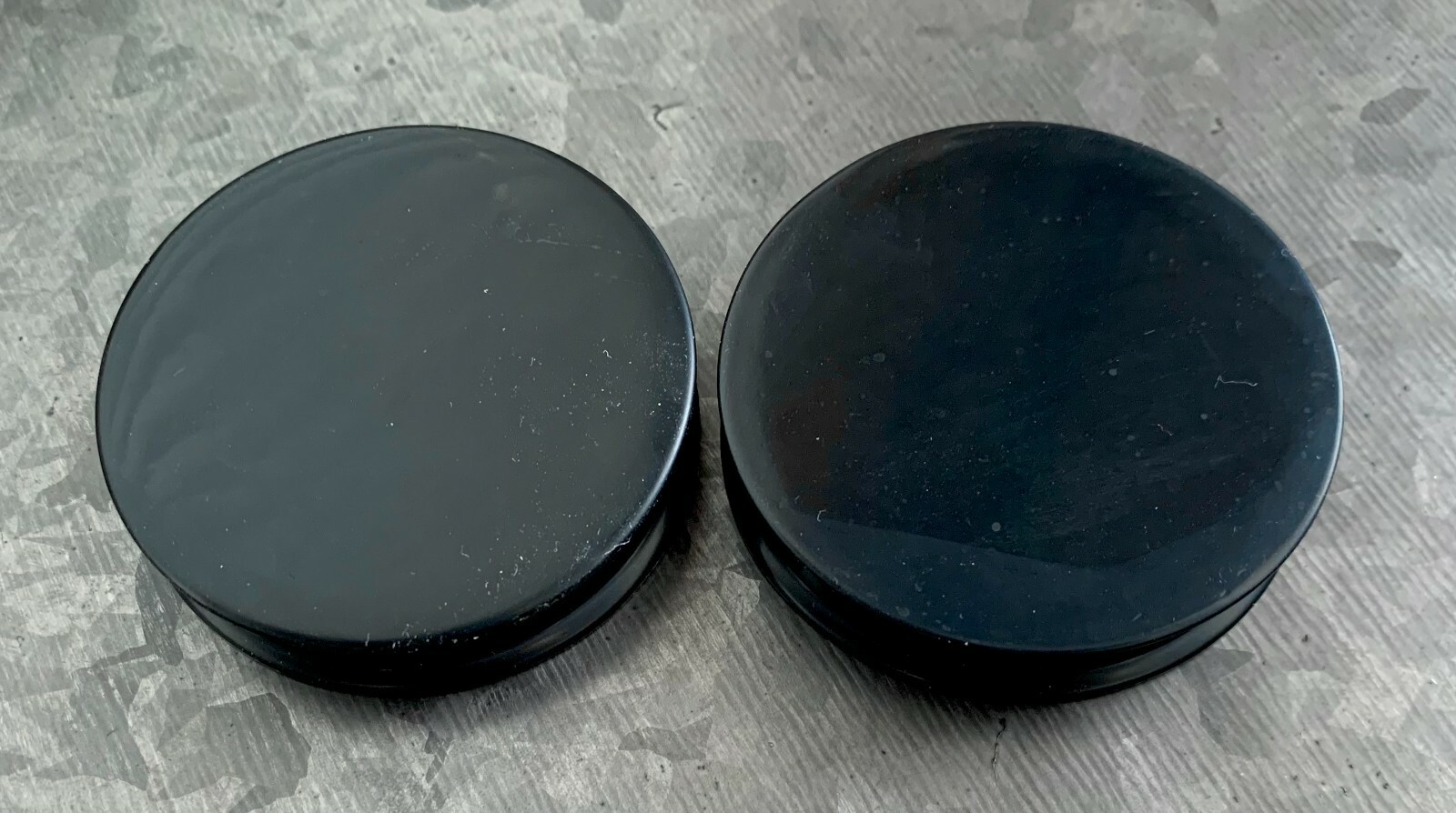 PAIR Black Solid Silicone Plugs Double Flare Tunnels Earlet Gauges up to 2 inch!