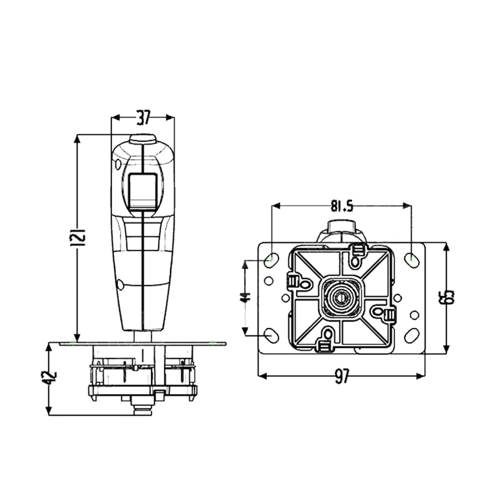 Arcade Game Cabinet Flight Joystick Trigger w/ 4 2-Pin Microswitch NO Vibration