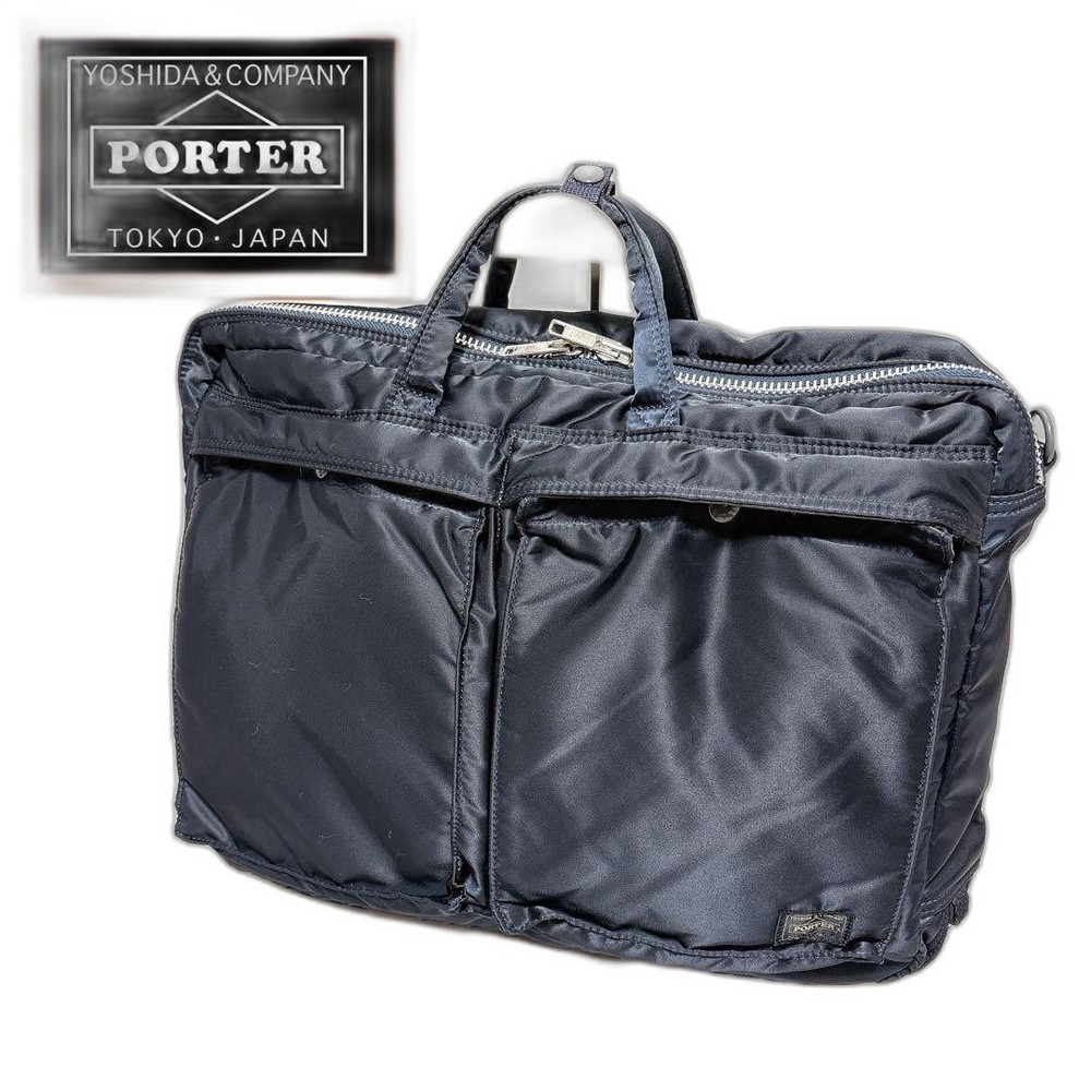 [Extremely Rare, ] PORTER Tanker Iron Blue Briefcase Porter Design