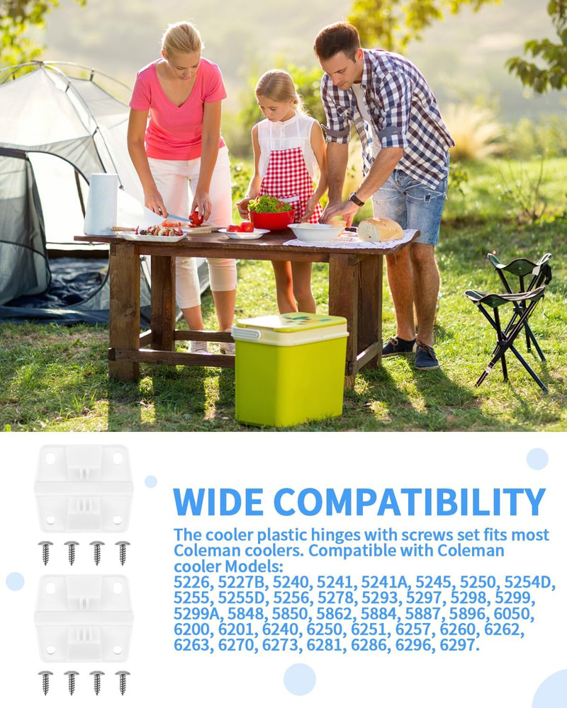 2 Set Cooler Plastic Hinges Replacement for Coleman, Cooler-Hinge Replacement...