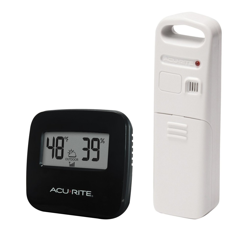 Wireless Thermometer Indoor Outdoor Humidity Sensor Black