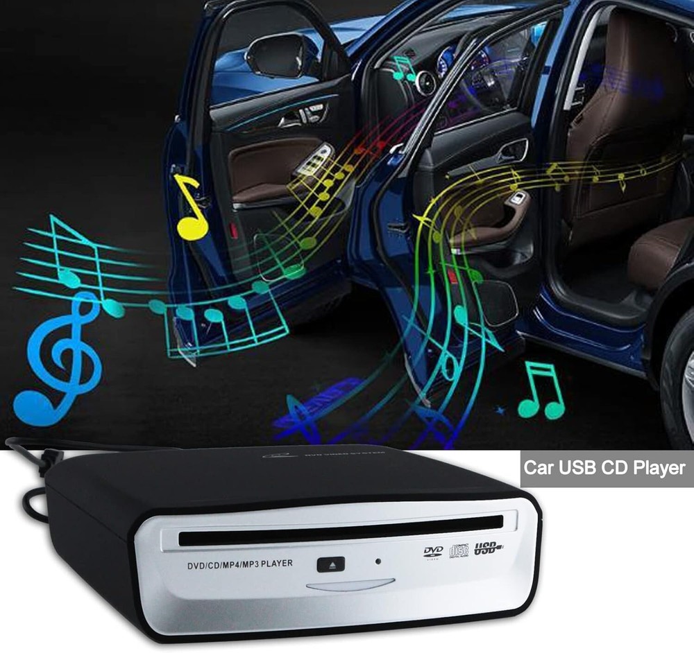 Universal USB External CD Player for Car - Plug & Play with Multi-Device Support
