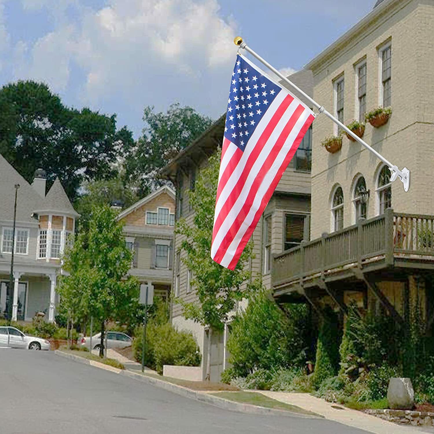 2pcs Flag Pole Ring Aluminum Alloy for 0.75-1 in Pole 360° Rotating Tangle Free