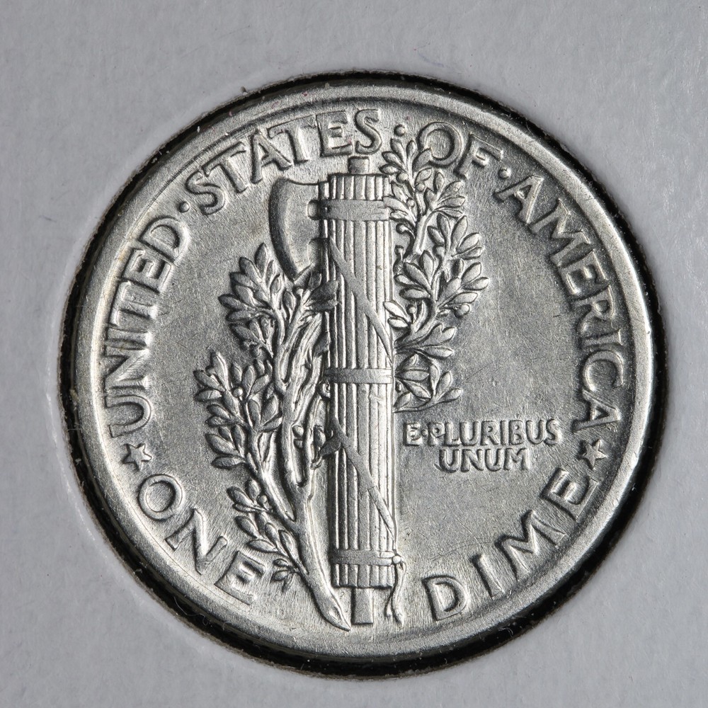 1918 Mercury Silver Dime AU E218 QANB