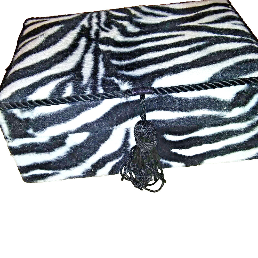 Zebra Faux Fur trinket Box