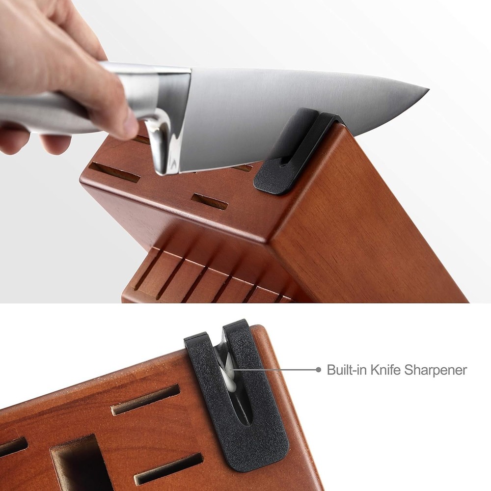 Effortless Cutting Knife Block Set - Stainless Steel