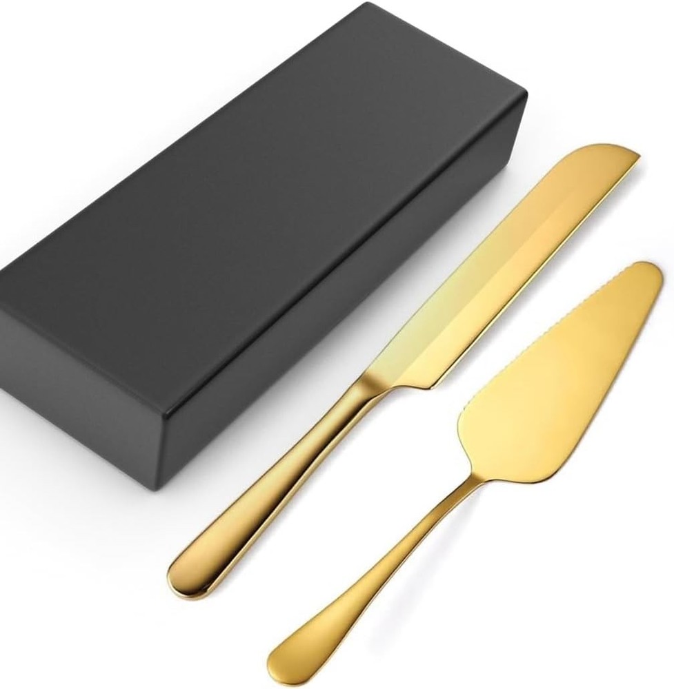 Cake Knife & Pie Server Set W/ Luxury Gift Box Kitchen Essentials Cake Cutter