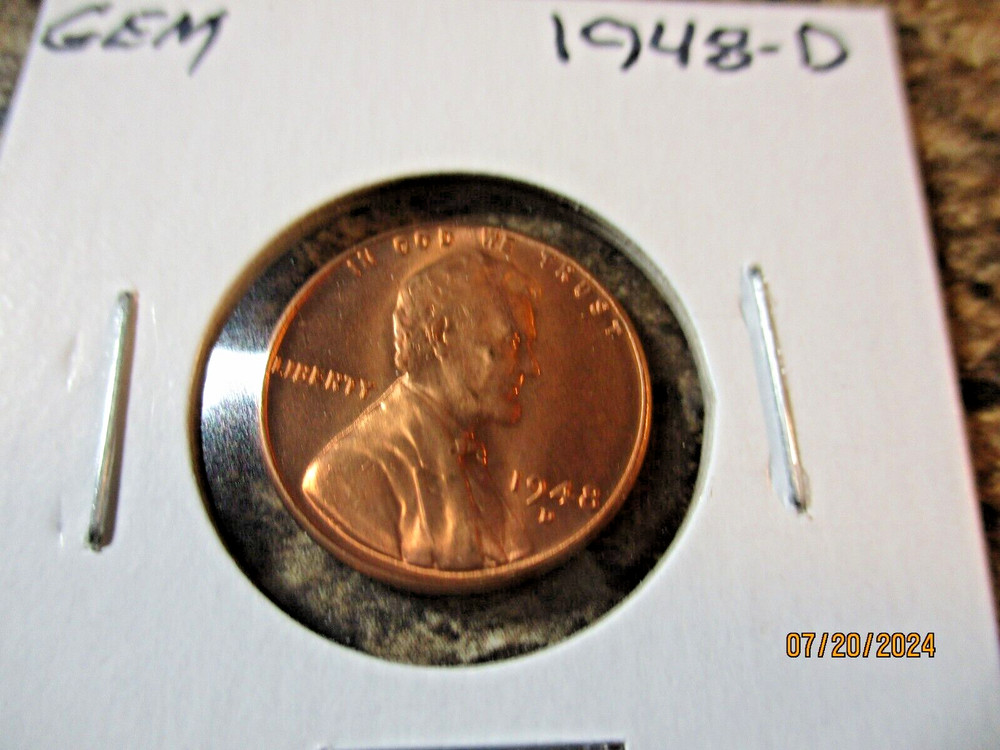 1948-D LINCOLN CENT GEM BU   AA
