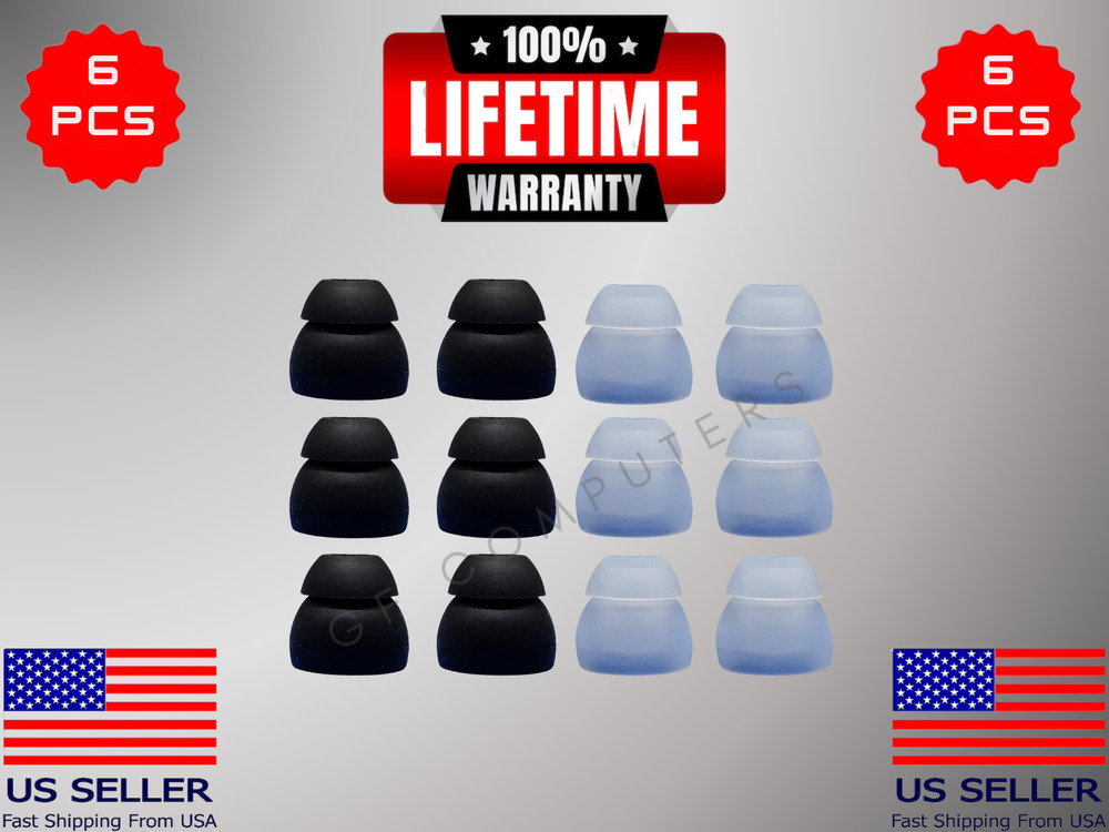 6 Silicone MED Double 2 Layer Tips Earbuds For V-MODA Remix Remote