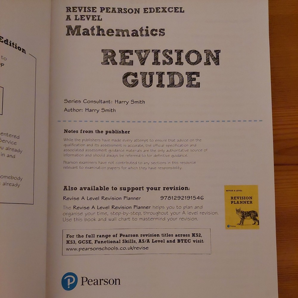 Revise Pearson Edexcel A Level Mathematics Revision Guide