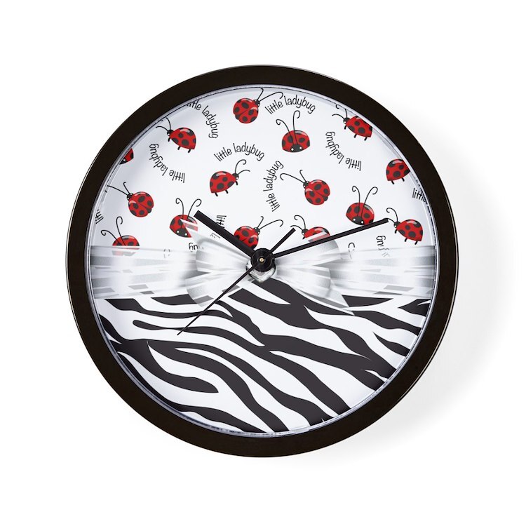 CafePress Ladybug Wild Side 10" Wall Clock (881487461)