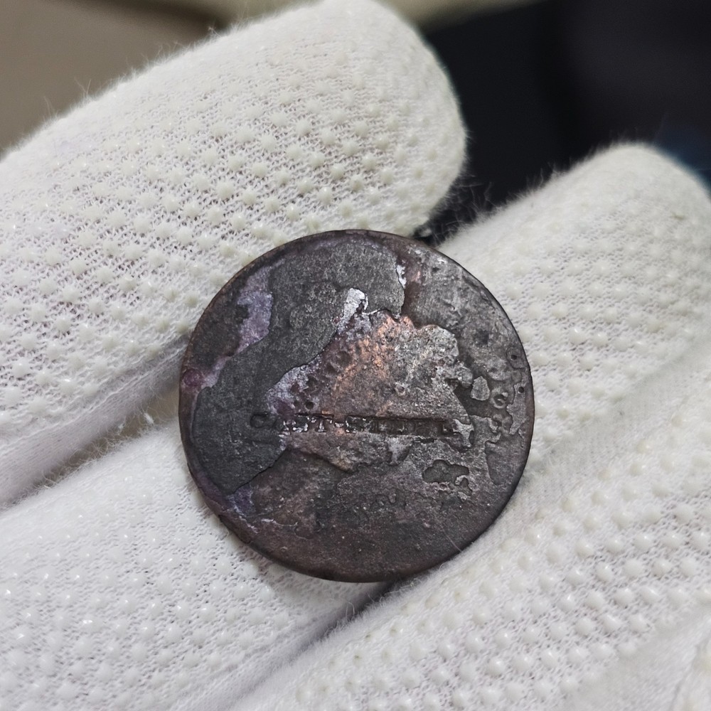 1826 Large Cent Counter Stamped CAST STEEL