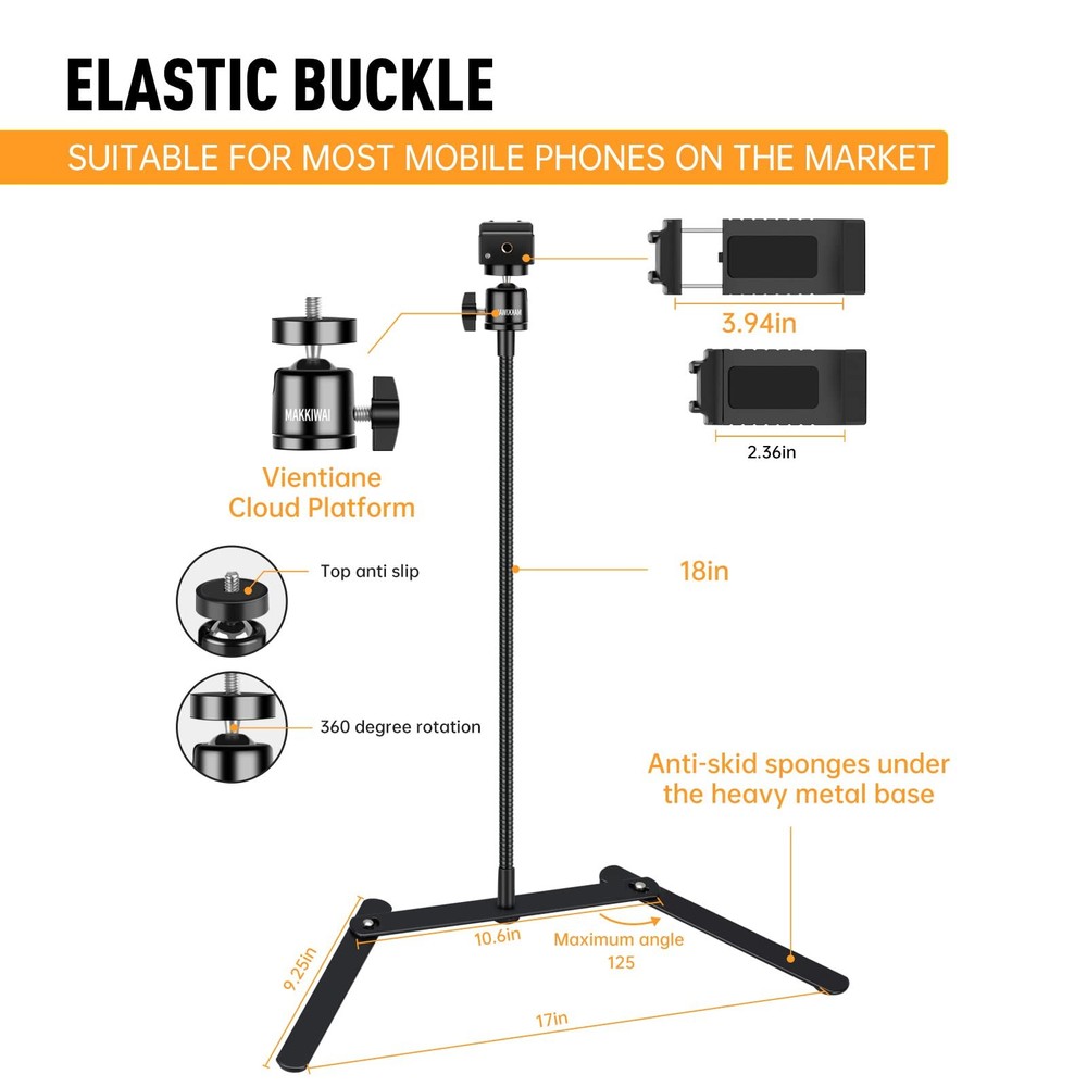 Stand for Recording, Tripod Adjustable and Solid, Overhead Mount, Fixable Goo...