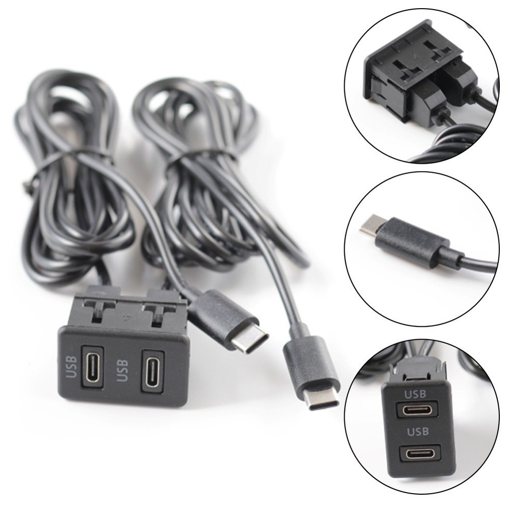 CENTER CONSOLE DUAL Type C PANEL SOCKET EXTENSION ADAPTER FOR VEHICLES