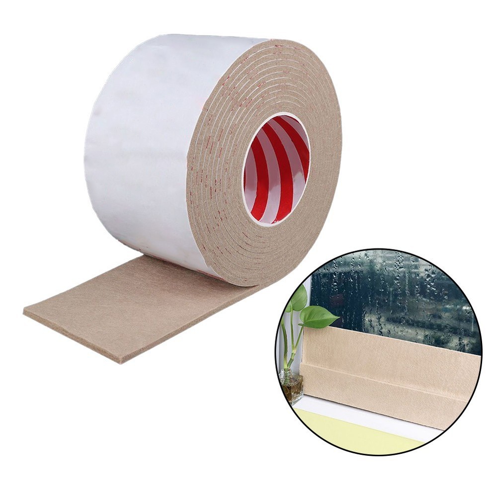 Easily Cuttable Anticondensation Sticker for Windows Brown Felt Design
