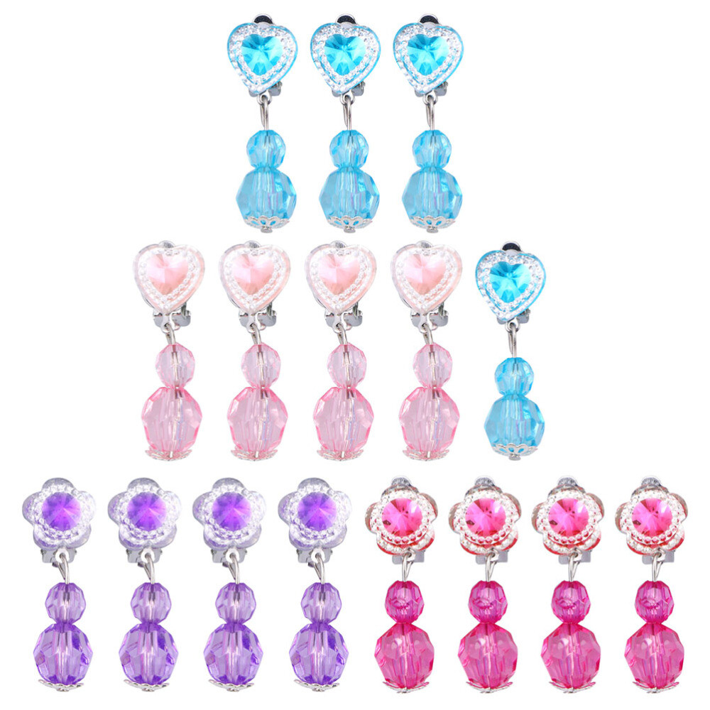 8 Pairs Girl Jewelry Toy Clip On Earrings for Girls Girls Birthday Party Favor