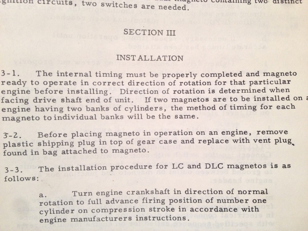 Bendix LC & DLC Magnetos Install, Service & Operation Manual