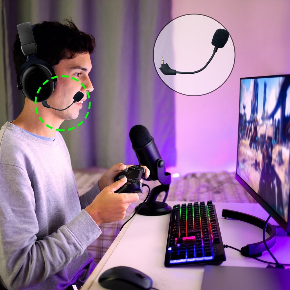 Replacement Game Microphone Compatible with Kingston HyperX Cloud 2 II Pre-20...