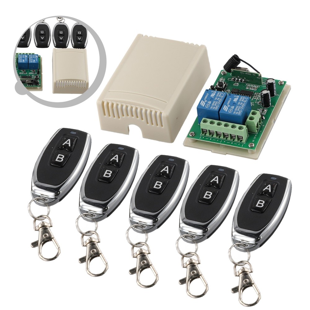 2 CH Wireless Gate Garage Door Opener Remote Control Switch Receiver Transmitter
