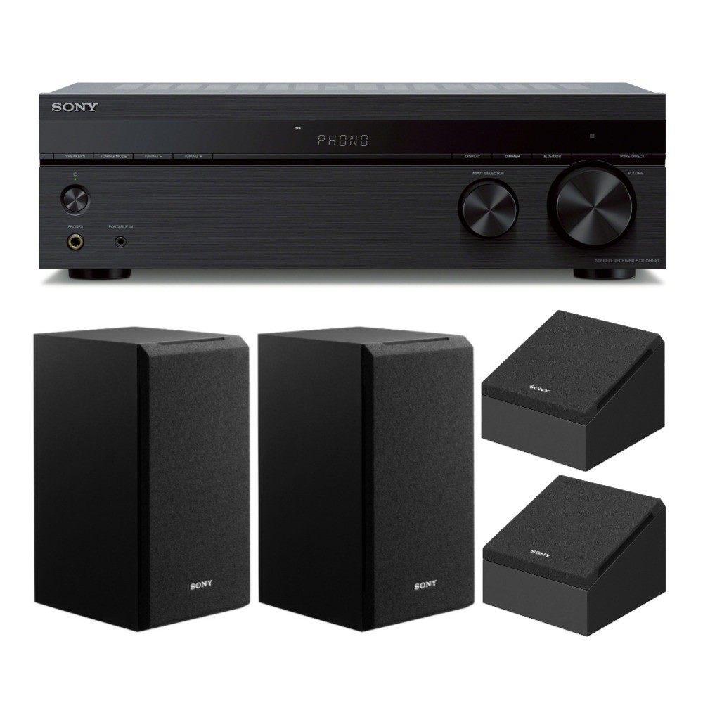 Sony STRDH190 2 ch Stereo Bluetooth Receiver 4 speaker bundle