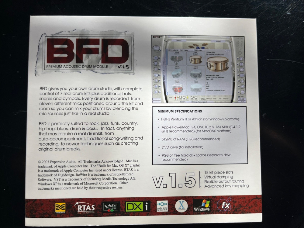 BFD Premium Acoustic Drum Module V 1.5 Mac& Windows