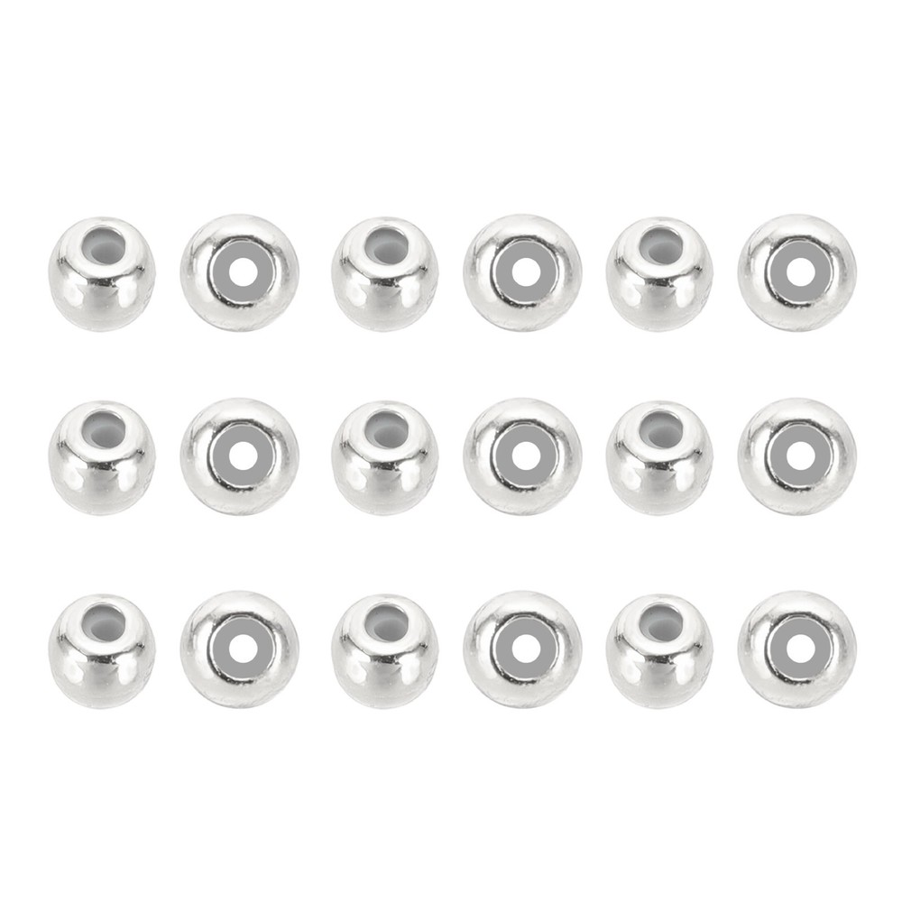 40 Pcs 3mm Stopper Positioning Spacer Beads, Silver Tone