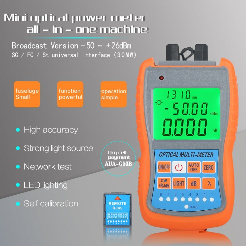 AUA-G70B/50B 4in1 Mini Optic Power Meter Visual Fault Locator Network Cable Test