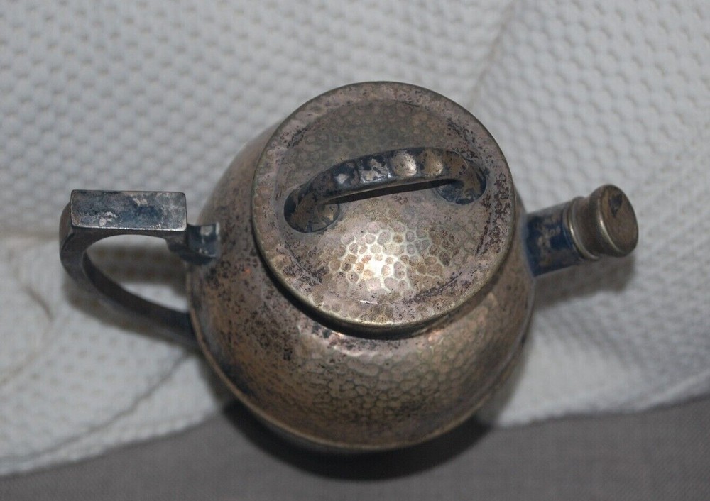 1920's Bernard Rice's Sons Apollo #3639 Hammered Silverplated Pitcher